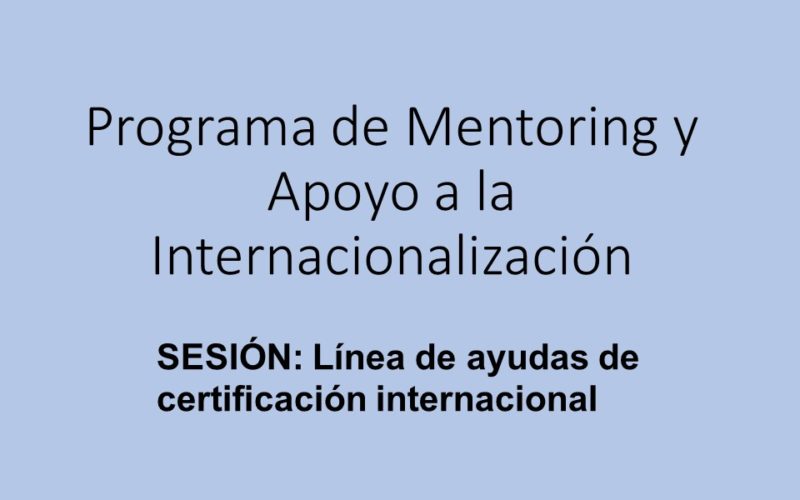 Programa de Mentoring y Apoyo a la Internacionalización